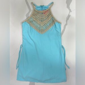 Lilly Pulitzer Blue Jumpsuit with Gold Accents